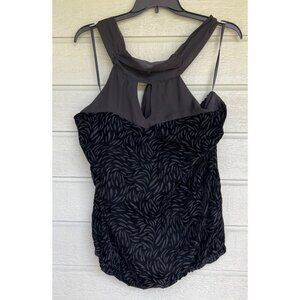Torrid Womens Halter Velour Top Size 3X Black Dress Up Or Down NWOT